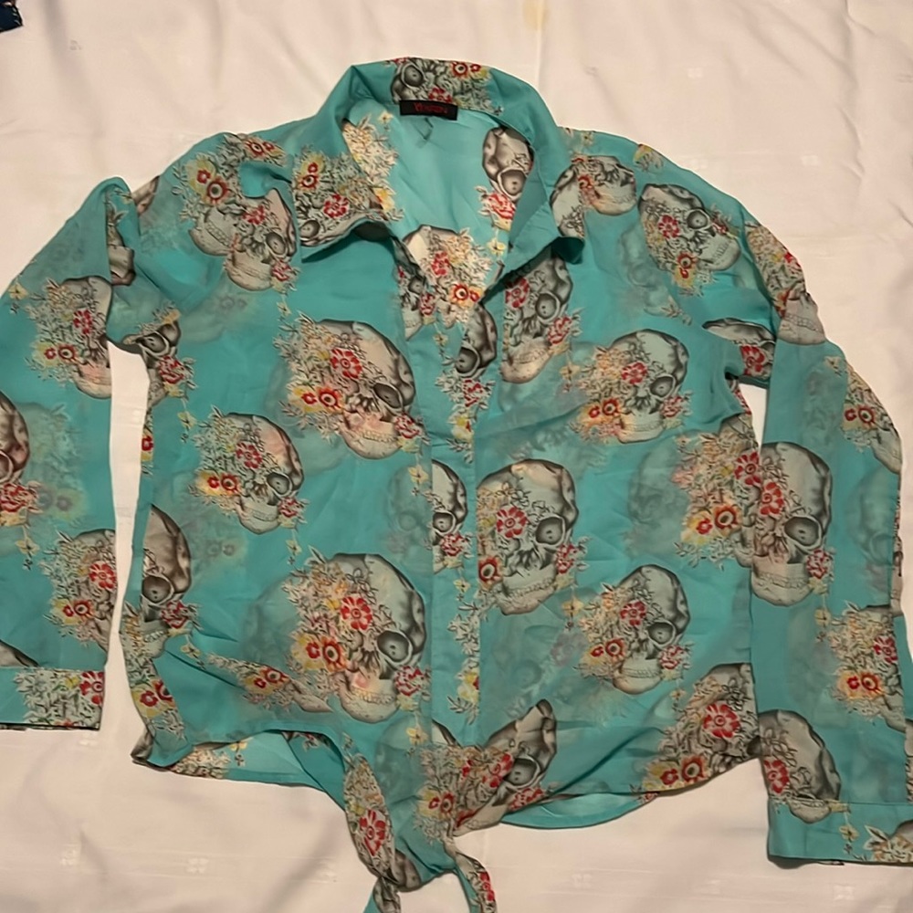 Sheer skull blouse